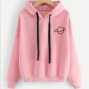 Planet Print Drop Hoodie